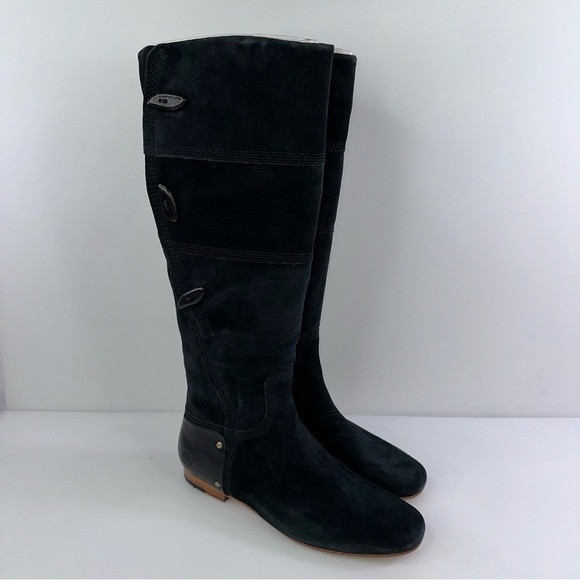 Timberland Boots Suede Size 6.5 Tall Knee Black 63636 - Picture 1 of 8